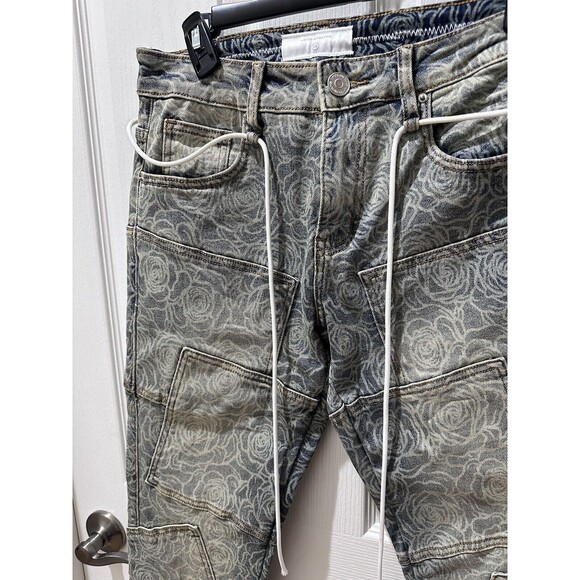 Lifted Anchors Los Angeles Patch-Work Rose Denim Skinny Jeans Size 28/32L Men's - Picture 13 of 14